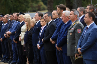 The highest state officials at the Great School Class in Kragujevac